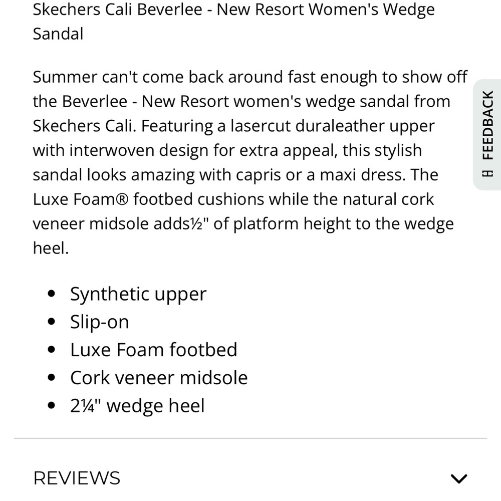 Total comfort Skechers Women's White wedge Sandals - Picture 6 of 9